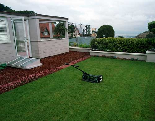 South roof lawn after remodel
